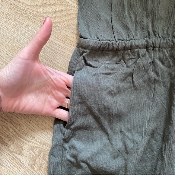 Smart Set Utility Dress Khaki Sleeveless Size 6 Safari Vibe Drawstring Waist - Picture 13 of 13